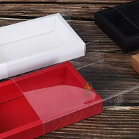Boîte d'emballage à tiroir rectangulaire en papier kraft pliable avec impression en carton personnalisée en gros avec couvercle en PVC