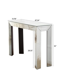 <span class=keywords><strong>Tavolo</strong></span> Consolle Moderno da Ingresso <span class=keywords><strong>in</strong></span> <span class=keywords><strong>Vetro</strong></span> a Specchio Argentato per Arredo Casa e Hotel - Product Image 5