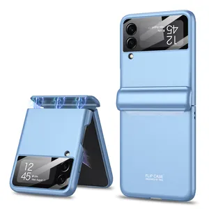 Dobradiça dobrável magnética com tudo incluído pele-sensação ultra fina PC case para Samsung Galaxy Z flip 3 z flip 4 z flip 5 telefones celulares