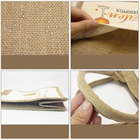 Sac en jute de haute qualité en gros, sac fourre-tout écologique avec impression de logo personnalisé, motif sérigraphié, grand sac en jute