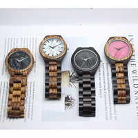 Couple Bracelet en bois Quartz Oem Naturel Poignet Gravé Bambou Personnalisé Montre en Bois OEM Femmes Montre en Bois avec Marbre