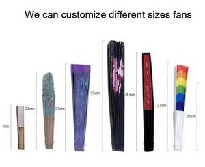 Custom Printed Eco-Friendly <b>Large</b> 33x66cm Holographic Rave Hand <b>Fan</b> Pride Bamboo Crafts Painted with Unique Design - Product Image 6