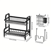 Nouveau égouttoir à vaisselle de cuisine, montage facile, design pliable, support de rangement pour couteaux, fourchettes et cuillères en acier au carbone