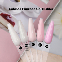 Gel Constructor de Uñas Vegano Sin Calor, Sin Dolor, Color Nude, Gel de Extensión de Uñas, Gel Cremoso Camuflaje Lechoso Ruso en Envase