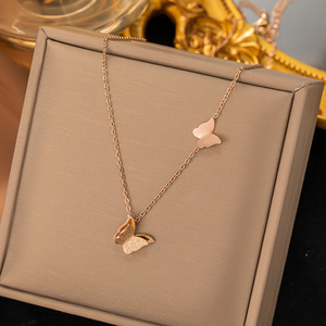 Collier élégant et résistant au décolorissement, plaqué or véritable, en titane exquis, <span class=keywords><strong>grand</strong></span> maillon tendance, pour femme, polyvalent et à la mode - Product Image 5