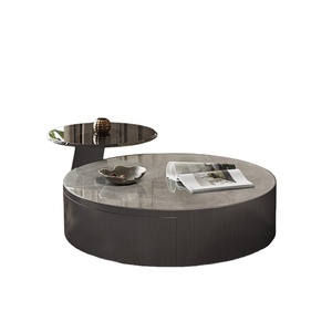 Luxuriöses Modernes Konvertierbares Gesintertes Stein-Couchtisch-Set 2-teilig Ineinanderstellbare Marmor-Mitteltische für Wohnzimmer Wohnmöbel - Product Image 2