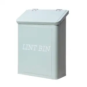 Farmhouse Lint Holder Metal Trash Can Magnetic Lint Bin Com Tampa Para Lavanderia