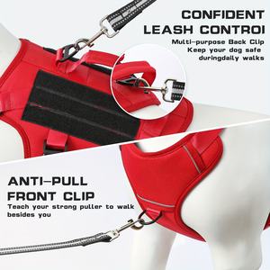 Pabrik grosir HIPHOPPET <span class=keywords><strong>Harness</strong></span> anjing taktis rompi reflektif tanpa tarikan dapat disesuaikan dengan pegangan nilon tahan lama untuk anjing besar - Product Image 2