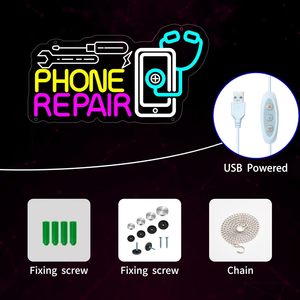 Phone Repair letreros neon LED indoor hanging ambient light shop <b>sign</b> wall decoration light entrance indicator light custom - Product Image 3