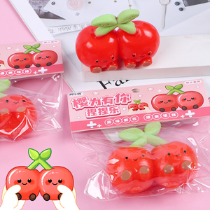 Nuevo Juguete Antiestrés Kawaii de Cereza Roja, Regalo Creativo para Niños y Adultos, Juguete Blandito de Fruta - Product Image 1