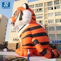 Grande décoration de tigre gonflable de dessin animé, modèle d'animal gonflable géant pour la publicité d'événements