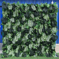 A53 mariage vert plantes suspendues feuilles de palmier mur de fleurs soie artificielle forêt tropicale jungle verdure herbe verte mur de fleurs