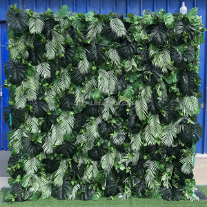 A53 Hochzeit Grün Hängende Pflanzen Palmblätter Blumen wand Künstlicher Seiden wald Tropischer Dschungel Grün Grünes Gras Blumen wand - Product Image 4