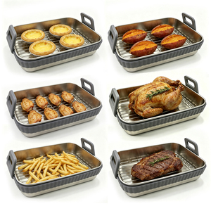 Lot de 2 doublures en silicone pour friteuse à air <span class=keywords><strong>Ninja</strong></span> Foodi DZ401 AF400EU AF400UK Dual Zone, panier de remplacement réutilisable antiadhésif - Product Image 3