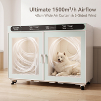 ALFAPET AP-50B(XXXL) Cabine de séchage pour animaux de compagnie, sécheuse pour chiens de très grande taille en acier inoxydable, triple moteur 4500W pour chiens jusqu'à 70 kg