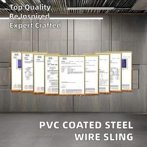 Usine en gros fil d'acier inoxydable câble élingue <span class=keywords><strong>Double</strong></span> boucle noir PVC enduit numéro de modèle 7x19 tête plate soudage coupe - Product Image 6