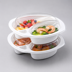 <b>Microwave</b> Safe 3 Compartment PP Takeaway Food Container with OPS <b>Lid</b> - Product Image 4