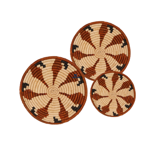 Panier plat à suspendre au mur en jonc de mer tissé coloré Panier mural en jonc de mer de style sud-ouest du Vietnam - Product Image 3