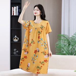 <span class=keywords><strong>ชุด</strong></span>นอนผู้หญิงไซส์ใหญ่ เนื้อผ้านุ่ม ระบายอากาศได้ดี เสื้อคลุมลำลองแขนสั้นสำหรับใส่พักผ่อนในฤดูร้อน ใส่ได้ทุกวันที่บ้าน - Product Image 6