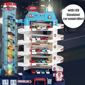 Samtoycn <span class=keywords><strong>Garage</strong></span> de stationnement électrique multi-niveaux à assembler soi-même, jouet en plastique à fente à l'échelle 1:64 pour enfants de 5 à 14 ans et plus - Product Image 3