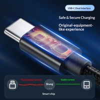 Kabel USB-C ke Type-C Pengisian Cepat PD dengan Jalinan Nilon, Kabel Data Kecepatan Tinggi untuk Smartphone Android, Pasokan Grosir dalam Jumlah Besar