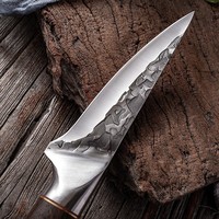 Couteaux droits portables d'extérieur professionnels forgés à la main Couteaux d'abattage et d'élimination des os, et couteaux à éplucher et à fendre