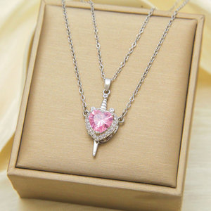 Nuevo Conjunto de Collar con Colgante de <span class=keywords><strong>Amor</strong></span> y Espada al por Mayor 2025, Conjunto de Dos Piezas de Moda, Joyería de Collar, Regalo para Hombres y Mujeres - Product Image 3