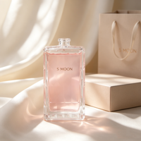 Flacon de parfum vide en verre 30ml 50ml 100ml, base rectangulaire lourde, col serti, flacon pulvérisateur de luxe personnalisé