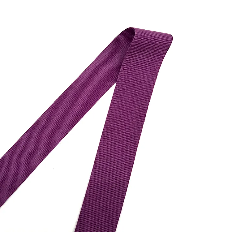 Large Stock 20mm Purple Recycle Thin Polyester Taffeta Plain Weaving Woven Strap Webbing Tape