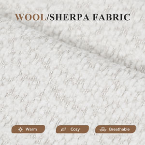 Cómodo Sofá Seccional en Forma de L, Lana Blanca Sherpa, No Requiere Ensamblaje, Transpirable, Muebles para Sala de Estar - Product Image 3