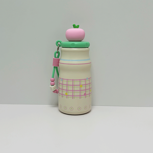 17oz 500ml Cute apple shape kids water bottle stainless steel with <b>tea</b> <b>infuser</b> with strawback to school stainless steel water bo - Product Image 4