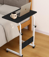 Table d'appoint de lit réglable en hauteur, bureau d'ordinateur relevable avec roulettes, table d'ordinateur pliable, bureau d'ordinateur de lit