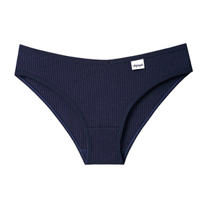 Culottes Femme Grande Taille en Coton Tricoté Côtelé Bleu Marine, Couleur Unie, Séchage Rapide, Respirantes, Douces et Extensibles – Vente en Gros - Product Image 1