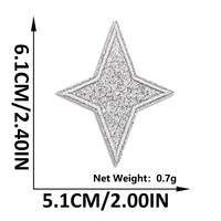 Patchs thermocollants brodés sur ordinateur, multicolores, à paillettes, étoile à quatre coins, pour vêtements, chapeaux, sacs, DIY