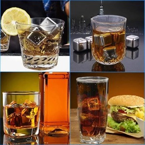 Pierres à whisky réutilisables en acier inoxydable pour refroidir les glaçons, refroidisseur de vin, particules métalliques de qualité alimentaire, refroidisseur de bière, accessoires de bar - Product Image 6