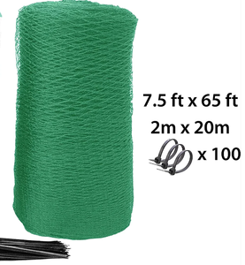 Kit de filets pour oiseaux de jardin, résistant aux UV, Durable, maille Fine tissée, 7.5x65 <span class=keywords><strong>pieds</strong></span>, vert/noir, maille de 5/8 pouces - Product Image 1