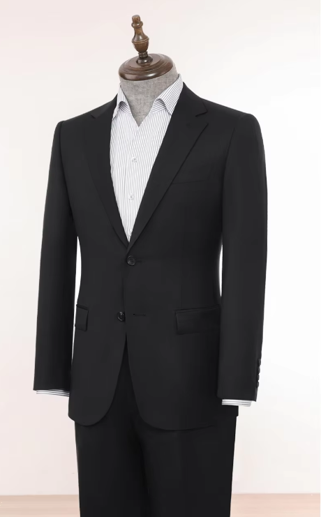 (machine washable) black [70% wool]-suit