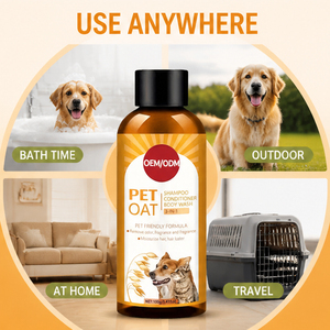 Champú para Mascotas a Base de <span class=keywords><strong>Avena</strong></span> para <span class=keywords><strong>Perros</strong></span> y Gatos, Desodorante, Anti-picazón, Antibacteriano, con Fragancia Duradera, Disponible para Procesamiento OEM - Product Image 1