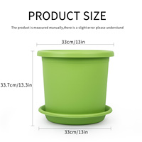 Pot de fleurs circulaire en PP durable et léger avec trou de drainage, design minimaliste moderne, capacité de 21,61 L pour jardin intérieur/extérieur et maison