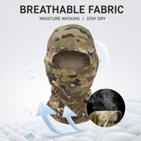Cagoule tactique camouflage personnalisée avec logo OEM, masque intégral, cache-cou pour la chasse, la randonnée, le cyclisme, la moto et les activités de plein air