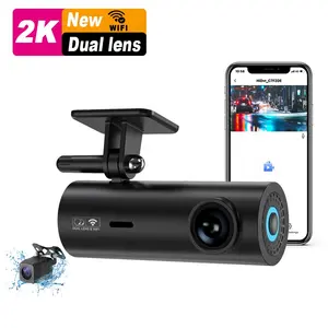 Kamera dasbor mini baru 24 uur opname auto HD lensa ganda dvr mobil kamera dasbor wifi 2K depan dan belakang doble camara 2k + 1080P wifi