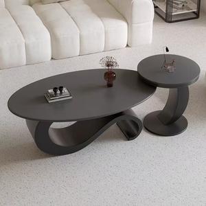 Mesa de té y centro ovalada de lujo italiano, sala de estar moderna, muebles para el hogar, combinación ligera y elegante - Product Image 5