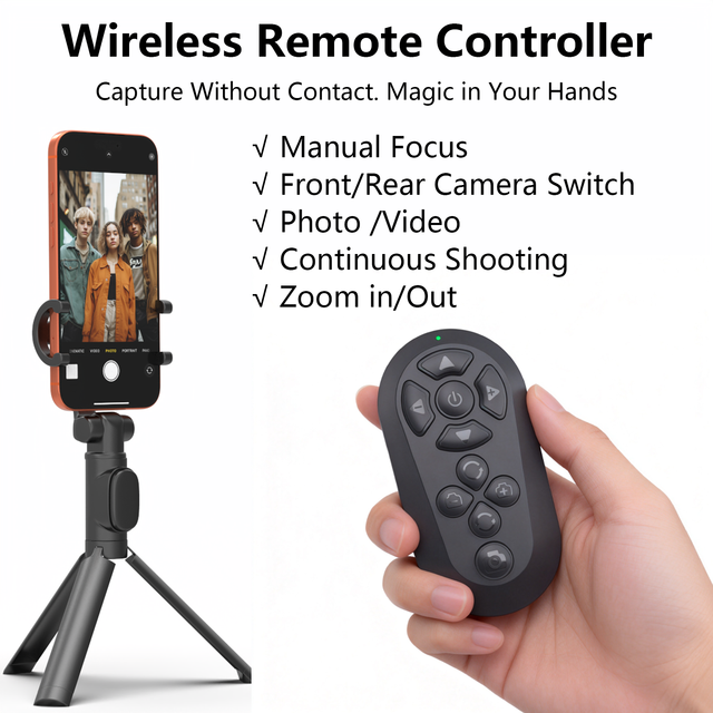 Wireless  Camera Remote Control for Smartphone TikTok YouTube Instagram Live Stream Selfie Video Recording