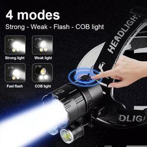 Đèn Pha An Toàn Bán Chạy Với Đèn Đỏ 4 Chế Độ, Đèn Pha LED Sạc Được Điều Chỉnh Được Đèn Pha Cắm Trại Cho Người Lớn - Product Image 3