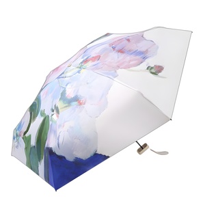 Sombrilla Manual <span class=keywords><strong>para</strong></span> Mujer con Diseño de Pintura al Óleo, Mango de Silicona, 6 Varillas, <span class=keywords><strong>para</strong></span> <span class=keywords><strong>Terraza</strong></span>, Uso en Días Soleados y Lluviosos, Protección UV - Product Image 5