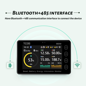 Probador de batería digital con indicador de capacidad, medidor de voltaje y corriente de Coulomb, 8-80V, 50A, para monitor de batería con Bluetooth, 1 unidad