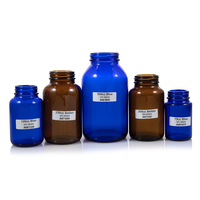 Récipients pour comprimés en verre ambré 60ml625ml bocaux à capsules rechargeables pour le stockage des médicaments
