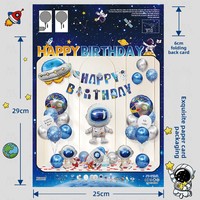 Ensemble de ballons en aluminium pour fête sur le thème de l'espace pour enfants - Ballons métalliques Alien et Planète avec points autocollants et ruban frisé, lot en vrac
