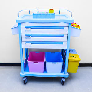 Carrito Médico de Tres Niveles Zunyu, Carrito de Almacenamiento para Hospital de ABS, Carrito de Metal para Enfermería y Tratamiento de Instrumentos de Belleza - Product Image 1