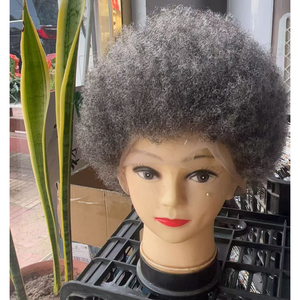 Peluca de Encaje Completo de Cabello Humano Afro Rizado - Negro Natural, Densidad 150%, Transpirable y Ajustable para Mujeres - Product Image 4